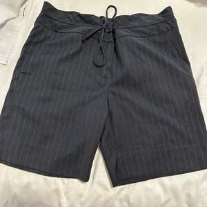 Pinstripe black shorts